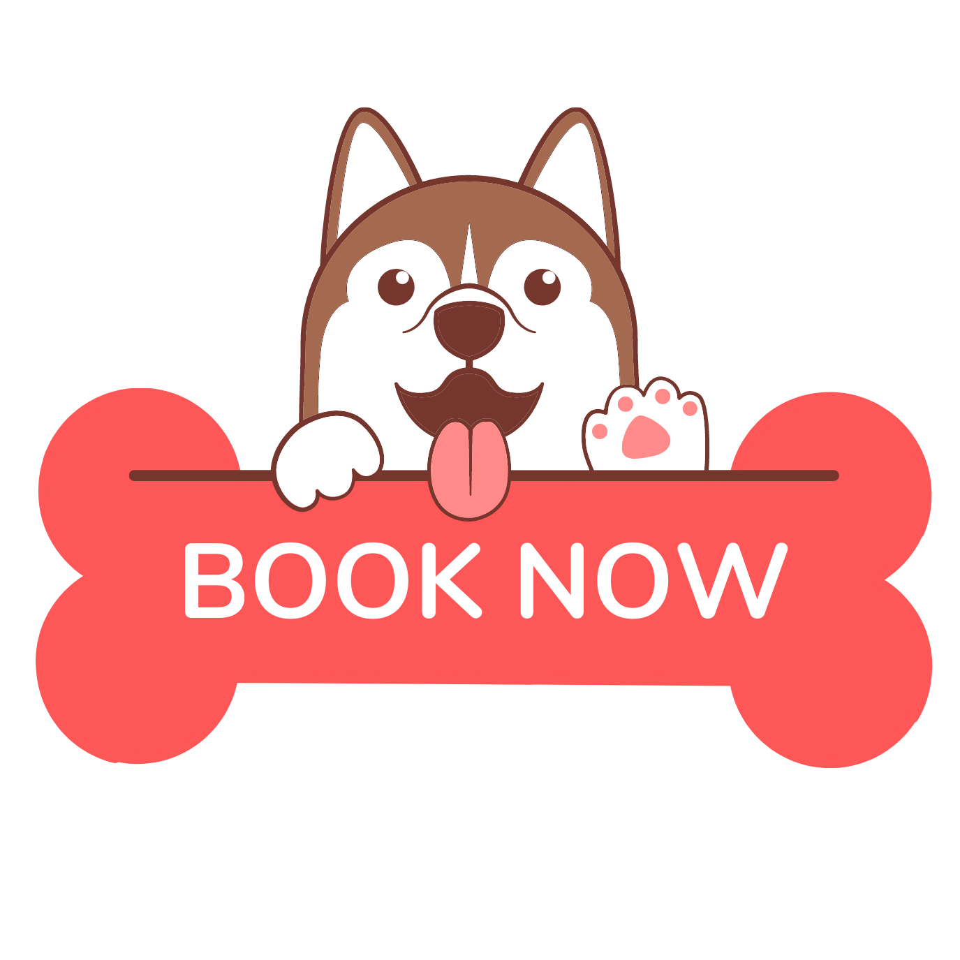 Pet Sitting Company's Dog invites users to book Pet Sitting Dubai, Pet Boarding Dubai, Pet Boarding Abu Dhabi Services btn