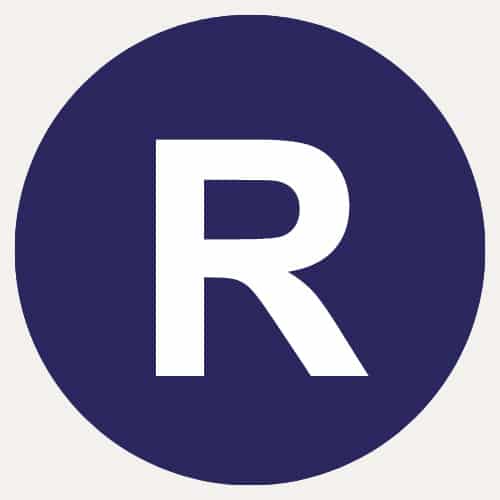 R Letter Round Blue Image