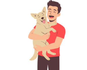 dog with owner