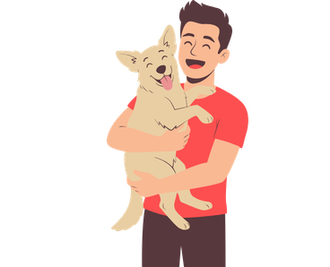 dog with owner