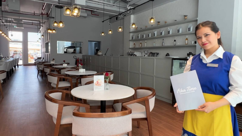 Fika Time Restaurant & Café with a girl shafe