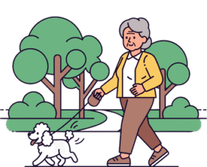 A dog owner walking with his dog at park in rash al khaimah