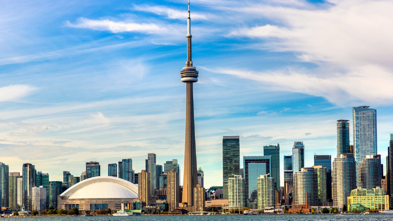 full view of canada city with canada tower