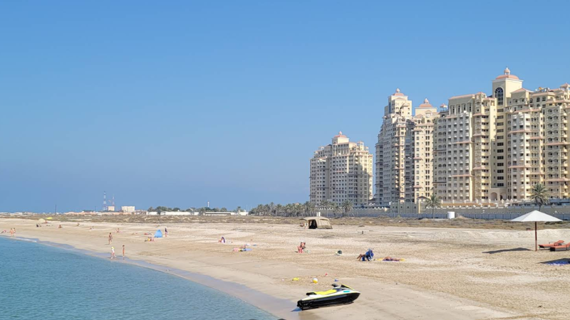 Al Jazeerah dog friendly Beach full view in Al Jazeera Al Hamra-Qaryat Al Hamra