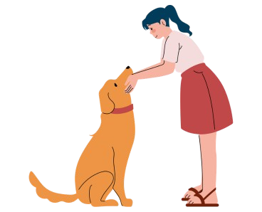 a dog owner are carying her dog
