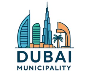 dubai hotel and burj kholifa cartoon image of dubai municipality