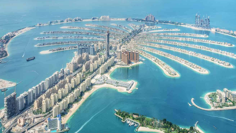 Plam Jumierah full Helicopter view