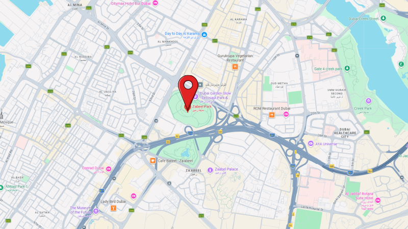 Zabeel Park location map view