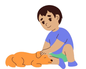 a baby dog owner are caring her dog