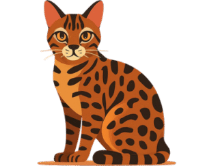 Bengal cat on a soft pastel background, minimal and clean style