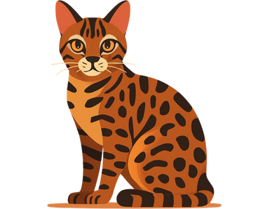 Bengal cat on a soft pastel background, minimal and clean style
