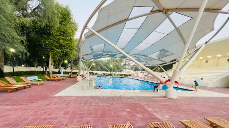 Swimming pool view inside Mushrif Park, Dubai