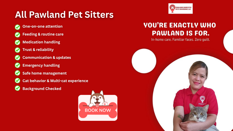 Pawland pet sitter qulified explanation on the image