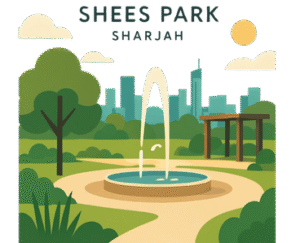 Shees Park Sharjah full view under sunny sky art