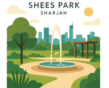 Shees Park Sharjah full view under sunny sky art