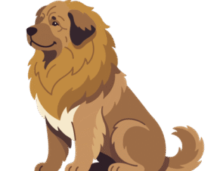 Leonberger Dog sitting a place