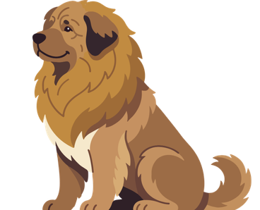 Leonberger Dog sitting a place
