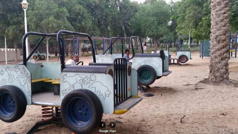 Children playing at the playground in Al Wathba Park Abu Dhabi.