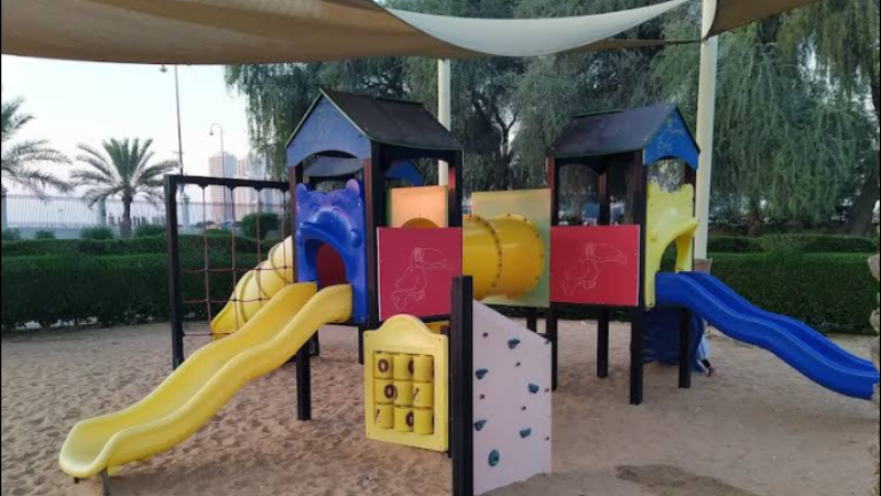 Children's playground view at Hamidiya Park in Ajman
