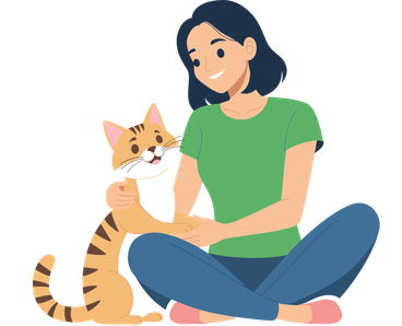 cat owner caring her cat