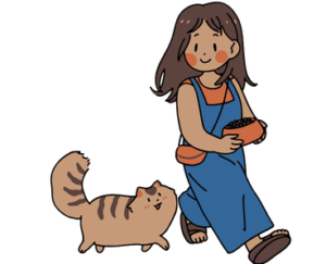 cat with owner