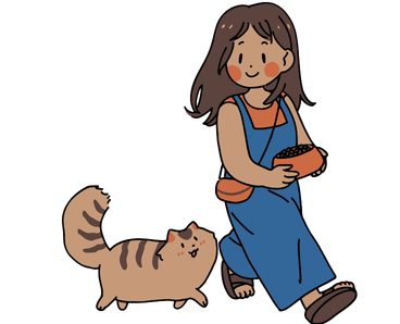 cat with owner