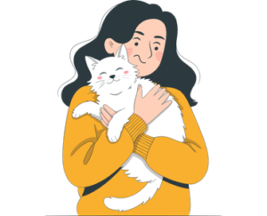 cat with lady