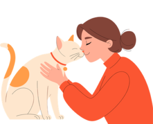 cat with lady