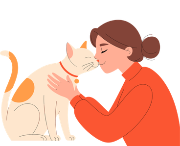 cat with lady