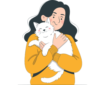 cat with lady