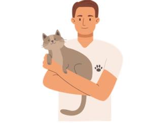 cat with man