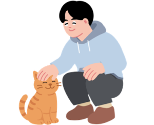cat with man