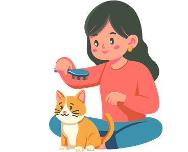 cat with owner