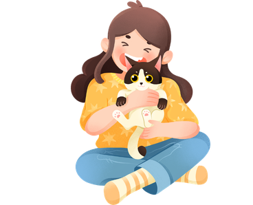 ownwr are caring her small cat