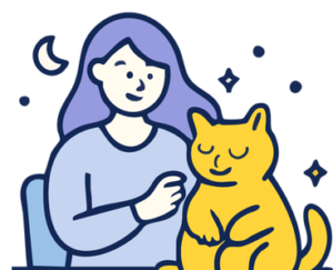 cat owner caring her cat