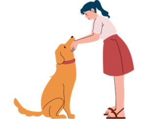 Pet owner cuddling and showing affection to their dog