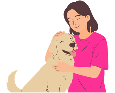 a dog sitter are carying her dog