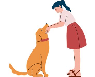 Pet owner cuddling and showing affection to their dog