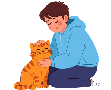 a cat sitter are caring a cat