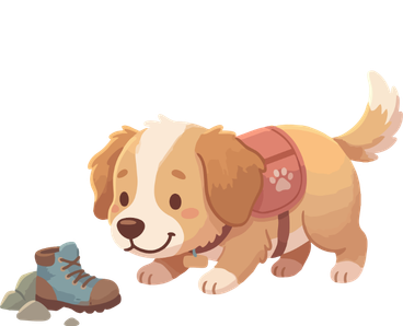 dog sniff with shoes